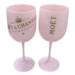 2 Plast Vin Party Vita Champagne Moet Glas pink