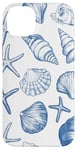 Coque pour iPhone 14 Plus Été côtier bleu coquillage, étoile de mer, femme