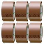 iSOUL Strong Heavy Duty Brown Packing Tape Parcel Tape - 6 Rolls [48MM x 66M] Packaging Tape for Parcels Boxes, Moving Boxes, Secure Sticky Seal, Postal Bags, Packing Boxes| Brown Parcel Tape