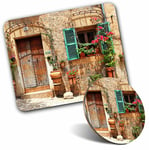 Mouse Mat & Coaster Set - Charming Old House Spain  #44556