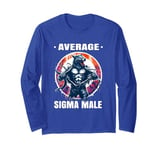 Average Sigma Male Meme Shirt Funny Sigma Shirt Wolf Meme Long Sleeve T-Shirt