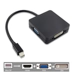 3 In 1 Mini Display Port DP Thunderbolt to DVI VGA HDMI Converter Adapter Cable