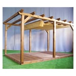 Store de pergola 3x4 Perméable (kit complet) Couleur: Anthracite - Kit poulie: Non