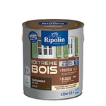 RIPOLIN - Peinture pour Bois Intérieur/Extérieur - Sans Sous-couche Ultra-couvrant - Résiste aux Intempéries, UV et Chocs - Protège et Magnifie - Lessivable - Satin - 2,5L - Chataignier