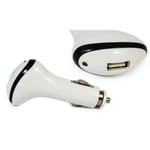 FX Powerbud 1000mah Car Charger for iPhone, White