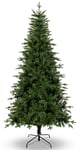 Uten Sapin de Noël Artificiel 150 cm, Réaliste PE Arbre Noël Décoration Intérieur, 386 Aspect Naturel Branches en PVC & PE, Branches de Charnière, 2 Styles, Base en Métal, Réutilisable