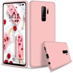 Compatible Avec Les Coque Samsung Galaxy S9 Plus Ultra Fine Liquide Silicone Gel Original Housse Etui Protecteur D'écran Anti Rayures Anti Choc Coquille Rose