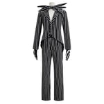 Aikuinen Kid Jack Skellington Cosplay-asu Joulu Jack Skellington Virkapuvut Raidalliset Miesten Puku Pelottava Kauhu Jack halloween-asut