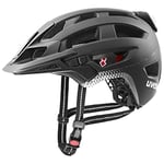 uvex Finale Light 2,0 - Casque de Ville sûr pour Hommes et Femmes - Éclairage Led Compris - Doublure lavable - Black-Silver Matt - 56-61 cm