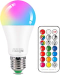 E27 Colour Changing Light Bulb 10W RGBW LED Light Bulbs Mood Lighting with 21key