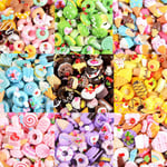 10pcs Flatback Resin Doughnut Cookies Cake Food Cabochons Charms Purple