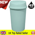 Kitchen bin Touch Top Bin Sage Green plastic recycling bin press waste Bin - 45L