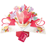 Pink Love Hearts To A Special Friend Valentine's Pop Up Card 3D Greeting Cards