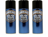 3x 400ml Hammerite HAmmERED BLACK Direct to Rust Metal Spray Paint Aerosol 400ml