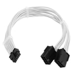 12 Pin to Dual 8 Pin PCIe Sleeved Extension Cable for RTX 3060/3070/3080 White