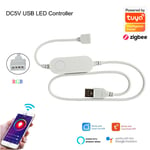 TUYA Zigbee-Mini contrôleur de bande LED intelligent,5V,12V,24V,RGBW,RGBWW,RGB + CCT,contrôleur de gradateur RVB,Alexa Echo Plus,commande vocale - Type RGB USB