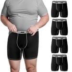 Charm Karter Mens Big and Tall Boxer Briefs - Men Moisture Wicking Long Leg Underwear 2XL 3XL 4XL Multipack Gifts