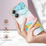 Yhteensopiva Oppo A17 Soft Case Marble Pattern -kameran ja näytön suojakuoren kanssa