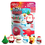 Zimpli Kids Large Santa Surprise Bath Bomb, The Bath Bomb Contains 1 of 6 Surprise Christmas Toys to Collect, Gift for Kids, Xmas Present for Children, Pocket Money Stocking Filler Toys