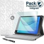 Pack Étui De Protection Style Diamants Blanc + Film De Protection En Verre Flexible + Stylet Tactile Pour Archos Access 101 Wifi