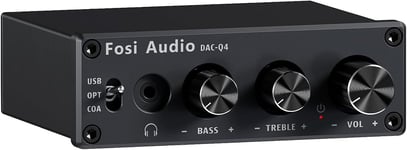 Q4 Amplificateur De Casque, Amplificateur De Casque Dac Usb 192 Khz, Entrées Usb/Optiques/Coaxiales Vers Aux/Rca/Sortie 3,5 Mm, Ampli Dac De Jeu Pour Ps5/Pc/Mac/Haut-Parleurs Actifs