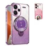 YUECXIN Coque pour Xiaomi Redmi Note 13 Pro+ Plus 5G avec Support pour Miroir de Maquillage Invisible, Femmes Filles Élégant Bling Brillant Étui, Antichoc Silicone Doux Housse (Violet)