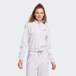 Essentials Color Pop French Terry Crop Quarter-Zip Track Jacket