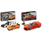 LEGO 76918 Speed Champions McLaren Solus GT et McLaren F1 LM & 76914 Speed Champions Ferrari 812 Competizione, Kit de Maquette de Voiture de Sport, Série 2023, Set de Véhicule à Colle