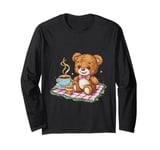 Cartoon teddy bear with honey and tea Long Sleeve T-Shirt