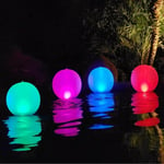 4 pièces Boule Lumineuse Solaire de Piscine 35 cm,Globe Solaire à led étanche IP68, Lampe de Nuit à del Changeante de Couleur Extérieure, Décor de