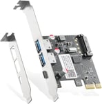 Carte D'Extension Pcie Vers Usb 3.0, 2 Ports Usb Type-A Et 1 Port Usb De Type C, Auto-Alimenté, Support À Profil Bas, Adaptateur De Contrôleur De Hub Usb3 Pour Windows 10/11[PCZ231511]