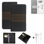 Phone Case + earphones for Asus ROG Phone 7 Ultimate Wallet Cover Bookstyle prot