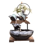 Indoor Fountains Zen Room Decoration Tabletop Fountain, Zen Meditation Indoor Waterfall Feature With LED Light for Home Office Bedroom Relaxation Little Water Fountain (Color : A)