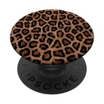 Cell Phone Button Holder Pop Out Knob Brown Leopard Print PopSockets PopGrip Adhésif