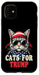 Coque pour iPhone 11 Cats For Trump Funny Pets For Trump Drapeau USA