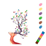 AIBAOBAO Personalized Design Christmas elk Wedding Fingerprint Tree Canvas Signature Guest Book Gift Selection on Canvas for Wedding, Birthday Party, Reception,Baby Shower,Keep The Memory 30 x 40 cm