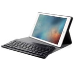 iPad Air 1 /Air 2 - Avtagbar tangentbord/keyboard med Nordic/Svenska layout läderskal svart