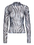 Tjw Zebra Mesh Ls Top Blue Tommy Jeans