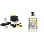 Kärcher 26422400 20 m Pipe and Guttering Cleaning Kit, Pressure Washer Accessory, 3.93701 in*9.84252 in*13.3858 in & 62957650 3-in-1 Stone Plug and Clean, Black, Unscented, 1L