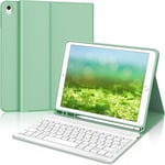 Étui Avec Clavier Pour Ipad 10.2 \U2013 Clavier Azerty Italien Avec Ipad 9e/8e/7e Génération, Ipad Air3 10,5"", Ipad Pro 10,5"", Clavier Bluetooth Sans Fil, Vert Clair