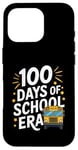 Coque pour iPhone 16 Pro 100 Days of School Era Graphique bus scolaire vintage