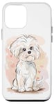 Coque pour iPhone 12 mini Chien mignon et moelleux avec des accents de cœur