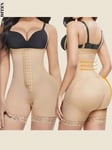 1kpl Compressing Full Shapewear Bodysuit Plus Size korkea vyötärö Body Shaper Control Faja Shortsit vyötärö Trainer vyö·Aprikoosi·XXL