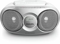 Philips Audio Az215S - Lecteur CD Portable (Facile Ã€ Utiliser pour Enfants - Radio FM - Entrée Auxdio) Argent