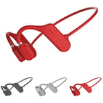 Queen.Y Bone Conduction Headphone Bluetooth Open Ear Wireless HiFi Stereo Earphone with Mic for Sports Fitness Cycling Running Driving (Red)