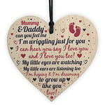 RED OCEAN New Mum And Dad Gifts Wooden Heart For Mum And Dad Baby Gift