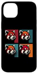 Coque pour iPhone 14 Plus Red Panda Pop Art – Vintage coloré mignon panda rouge amoureux