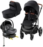 Britax Römer Smile 5Z Duovagn inkl. Beemoo Route Babyskydd &  Bas, Galaxy Black/Mineral Grey