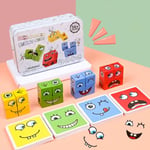 Puinen FaceChanging Magic Cube Building BlockSpelmatchning Expr onesize