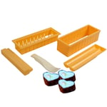 Awayhall Sushi making kit Sushi maker tool Heart-shaped sushi type set Rectangular sushi press type Sushi machine tool set with seaweed rice DIY sushi set